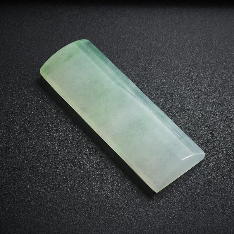 冰糯种翡翠翠绿方牌吊坠 - 红掌柜珠宝