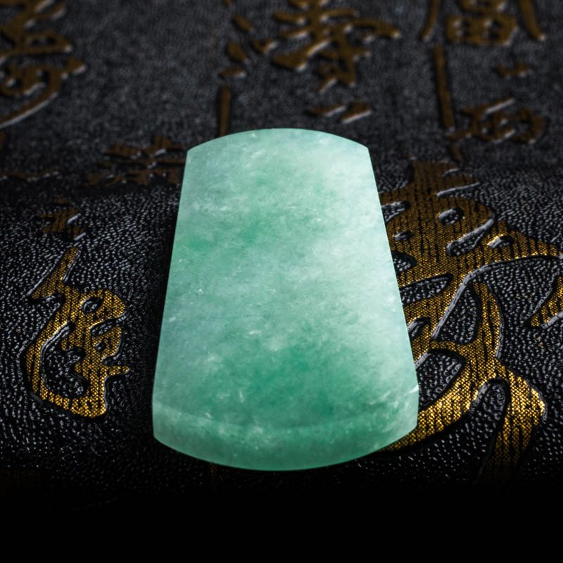 糯冰种浅绿翡翠方牌吊坠 - 红掌柜珠宝