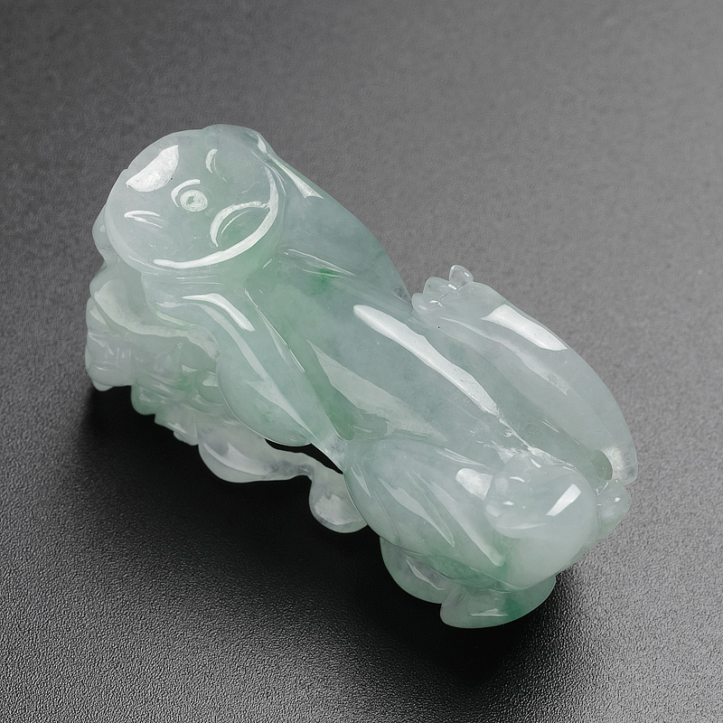 缅甸A货天然冰糯种翡翠貔貅吊坠 - 红掌柜