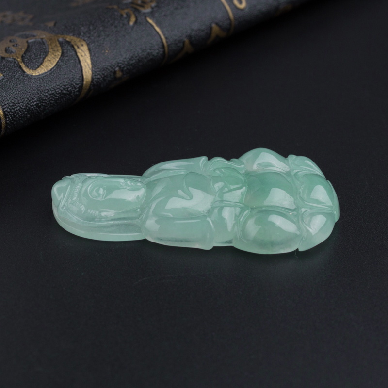 缅甸A货天然糯种翡翠观音吊坠 - 红掌柜