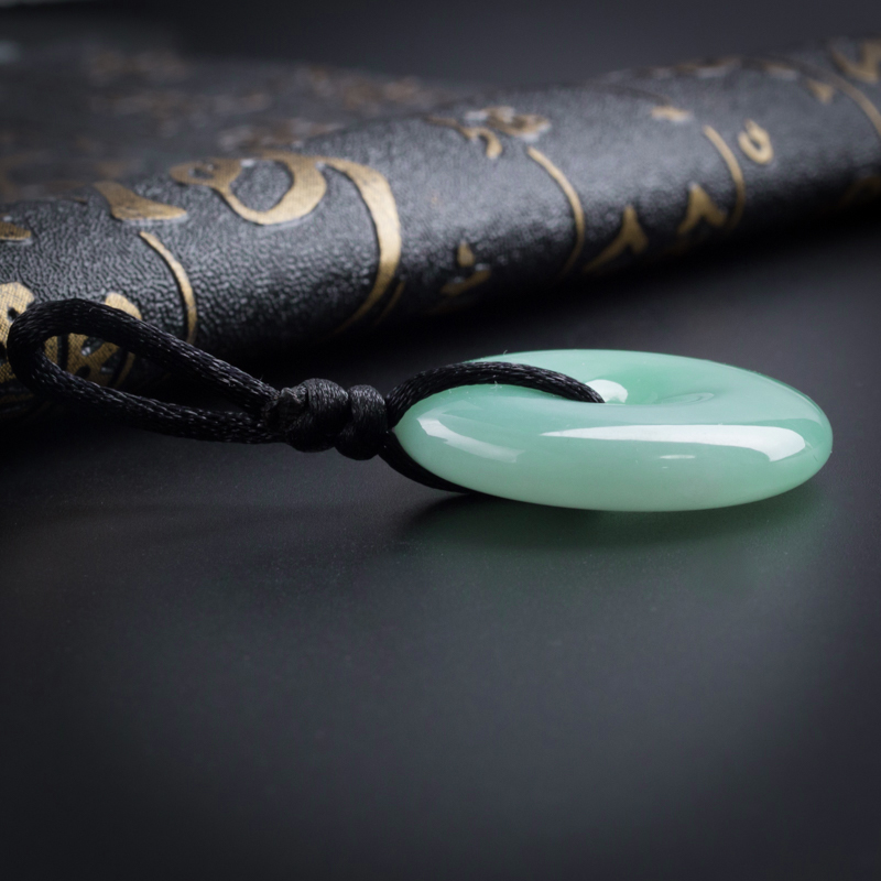 缅甸糯种浅绿翡翠平安扣吊坠 - 红掌柜