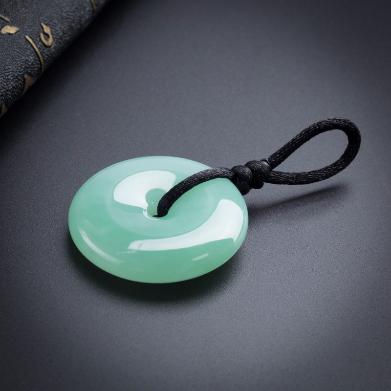 天然浅绿翡翠平安扣吊坠 - 红掌柜