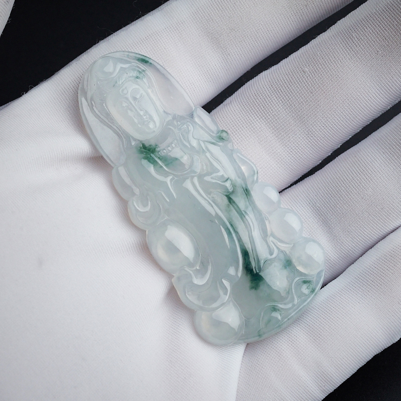 缅甸翡翠观音吊坠 - 红掌柜