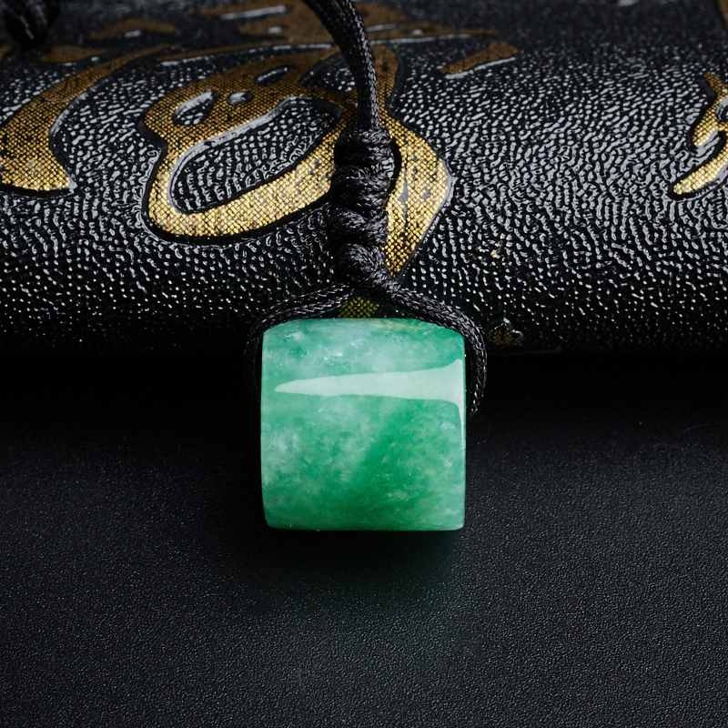 缅甸A货天然糯种飘绿翡翠路路通吊坠 - 红掌柜