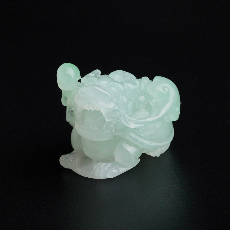 缅甸A货天然冰糯种淡绿龙龟吊坠 - 红掌柜