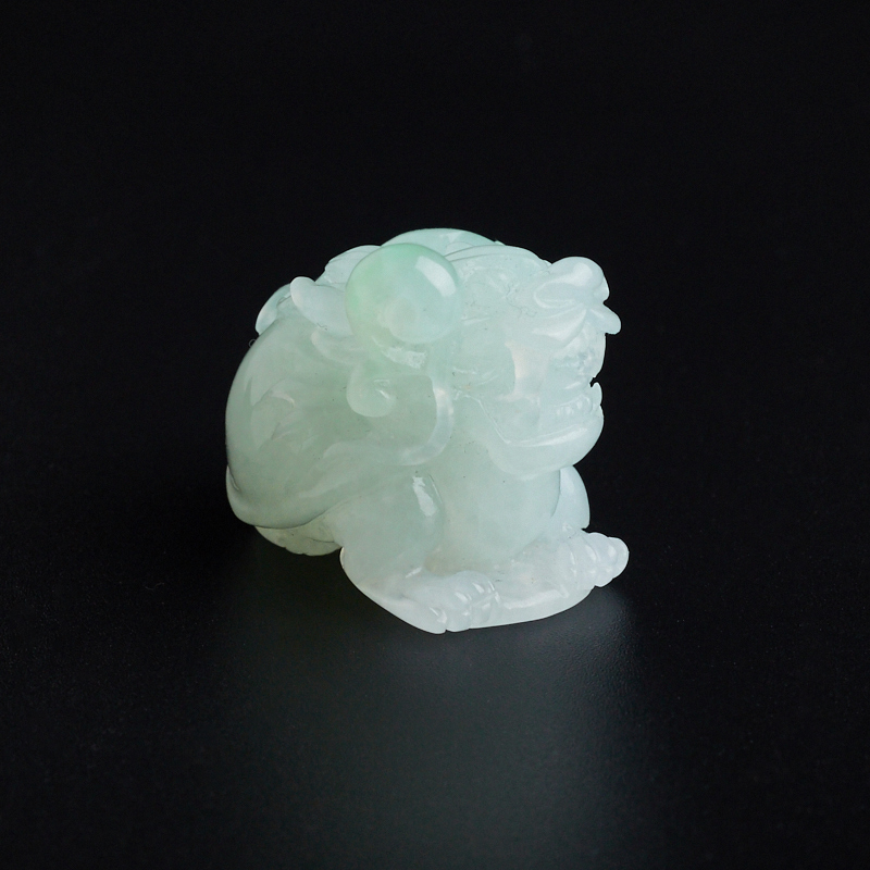 A货天然冰糯种淡绿龙龟吊坠 - 红掌柜