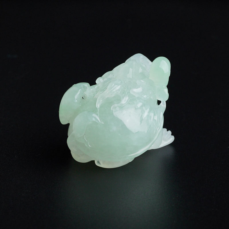 天然冰糯种淡绿龙龟吊坠 - 红掌柜