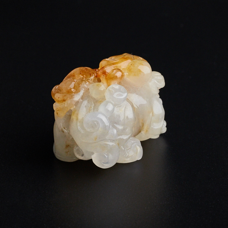 飘橘红天然翡翠貔貅吊坠 - 红掌柜