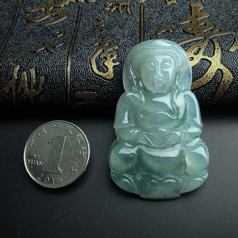 细糯种翡翠观音吊坠-红掌柜