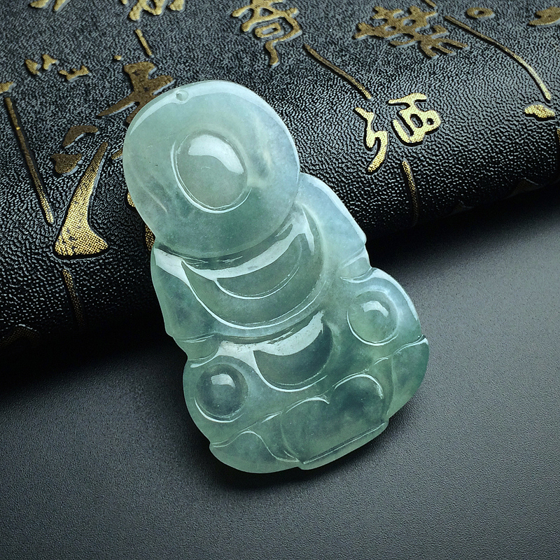 缅甸天然细糯种翡翠吊坠-红掌柜