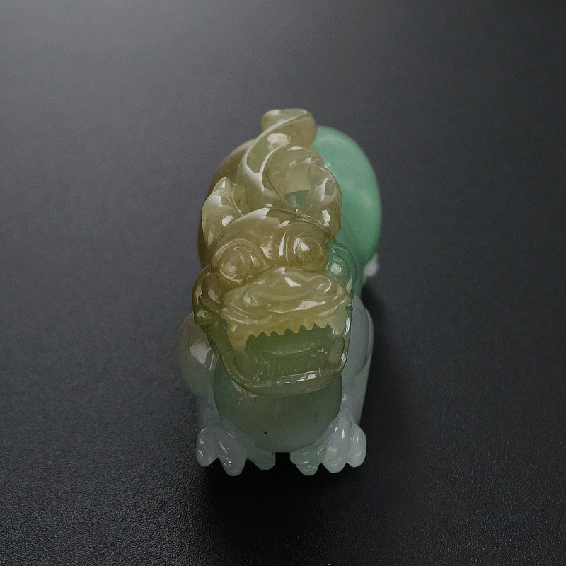 细糯种双彩翡翠貔貅吊坠 - 红掌柜