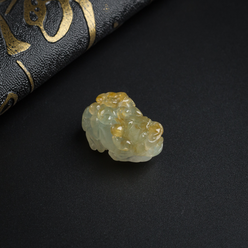黄翡翡翠貔貅吊坠-红掌柜