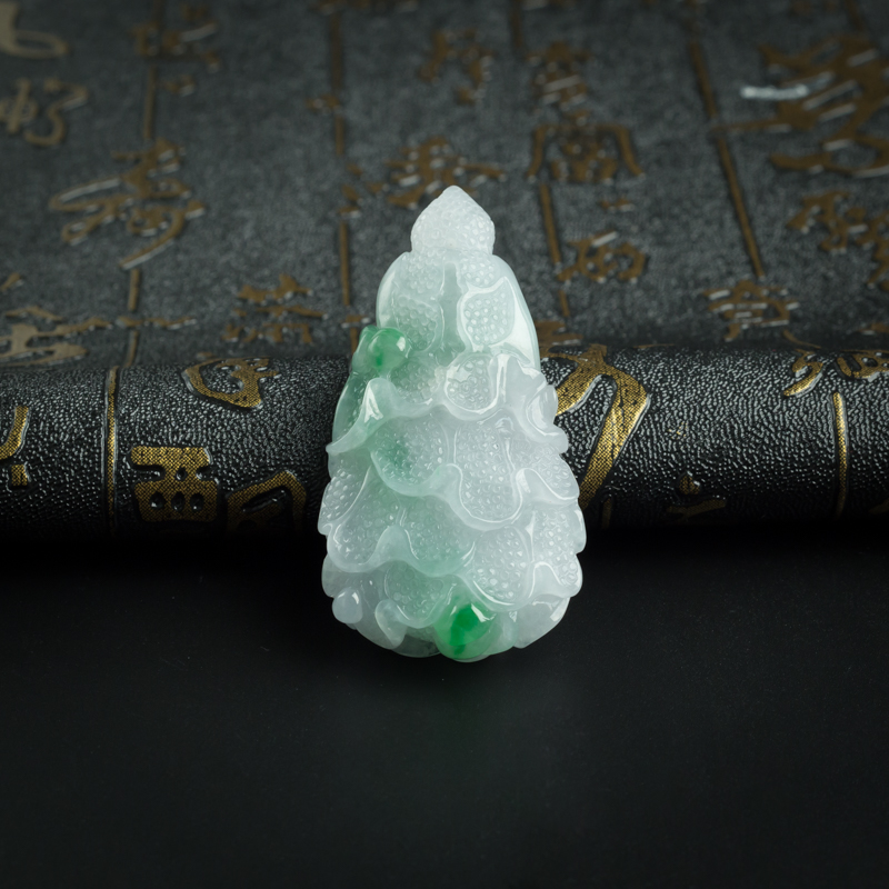 细糯种翡翠白菜挂件-红掌柜