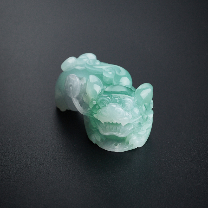 A货天然细糯种浅绿翡翠貔貅吊坠 - 红掌柜