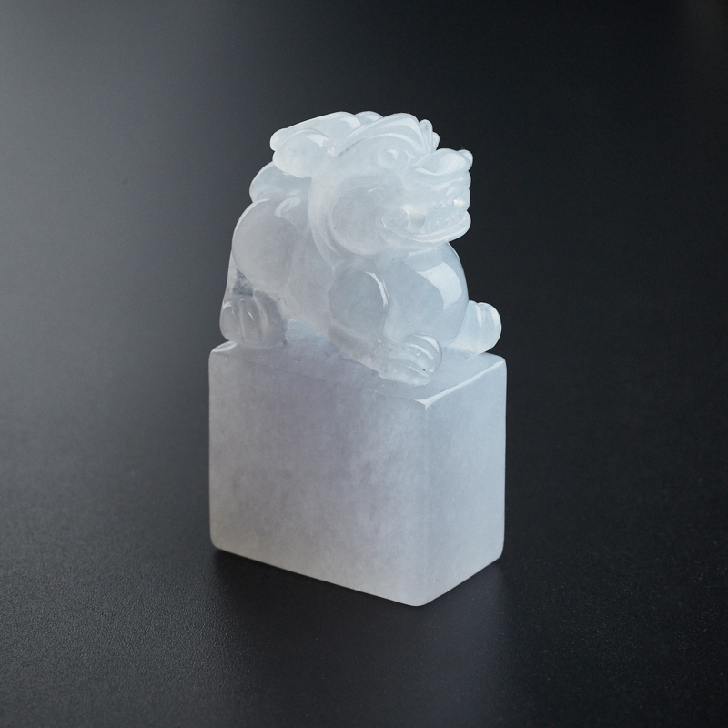 A货天然冰糯种翡翠貔貅印章 - 红掌柜