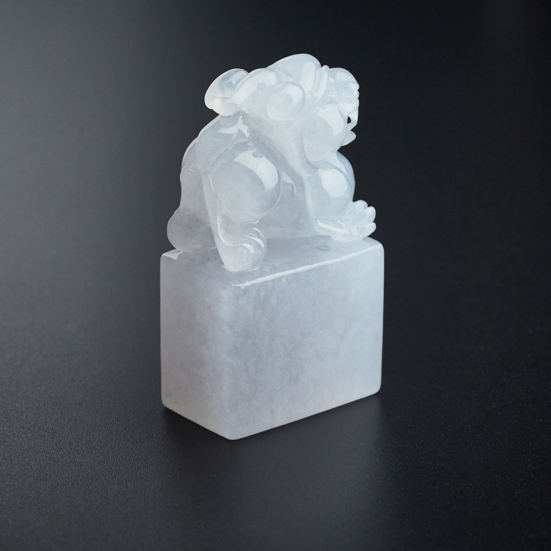 冰糯种翡翠貔貅印章 - 红掌柜