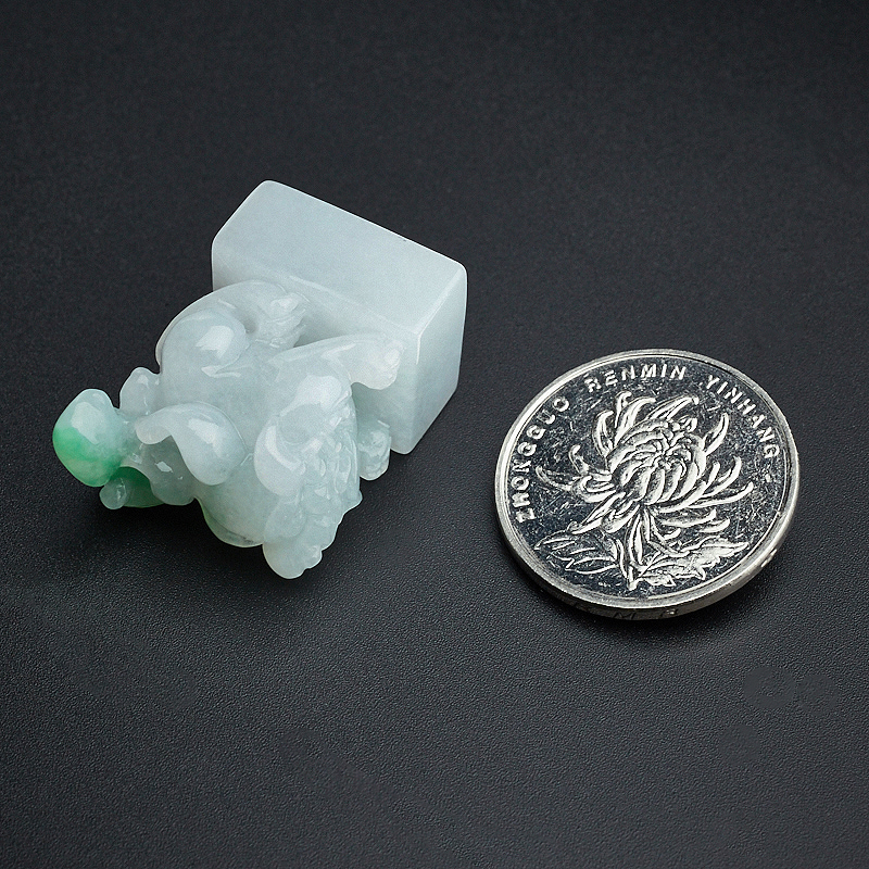 缅甸翡翠貔貅印章-红掌柜