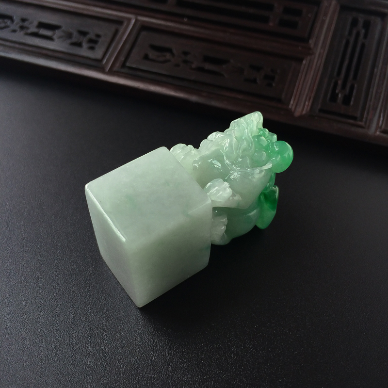 天然翡翠貔貅印章-红掌柜