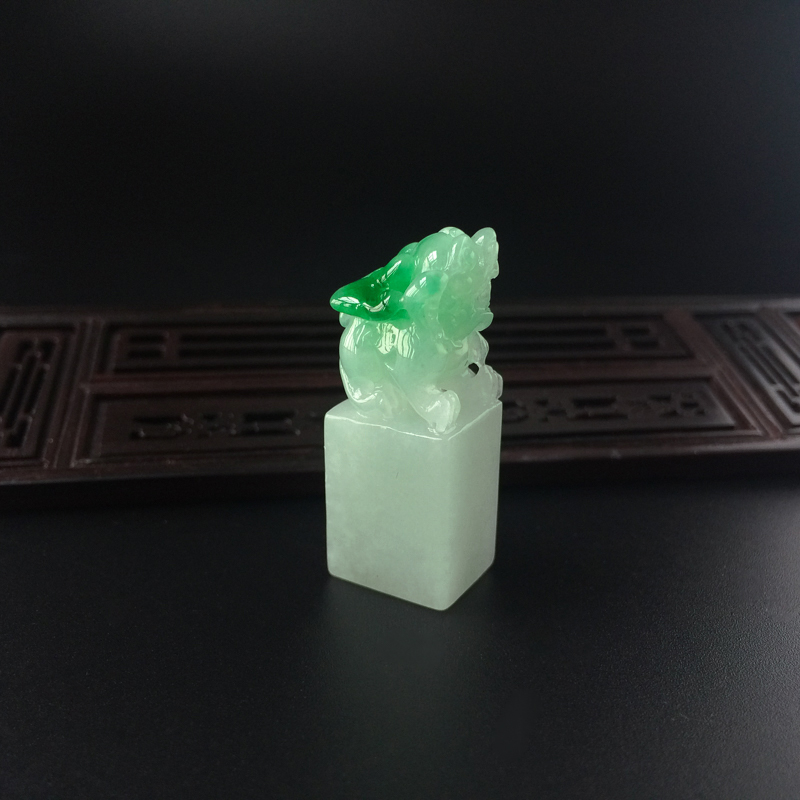 天然翡翠貔貅印章-红掌柜