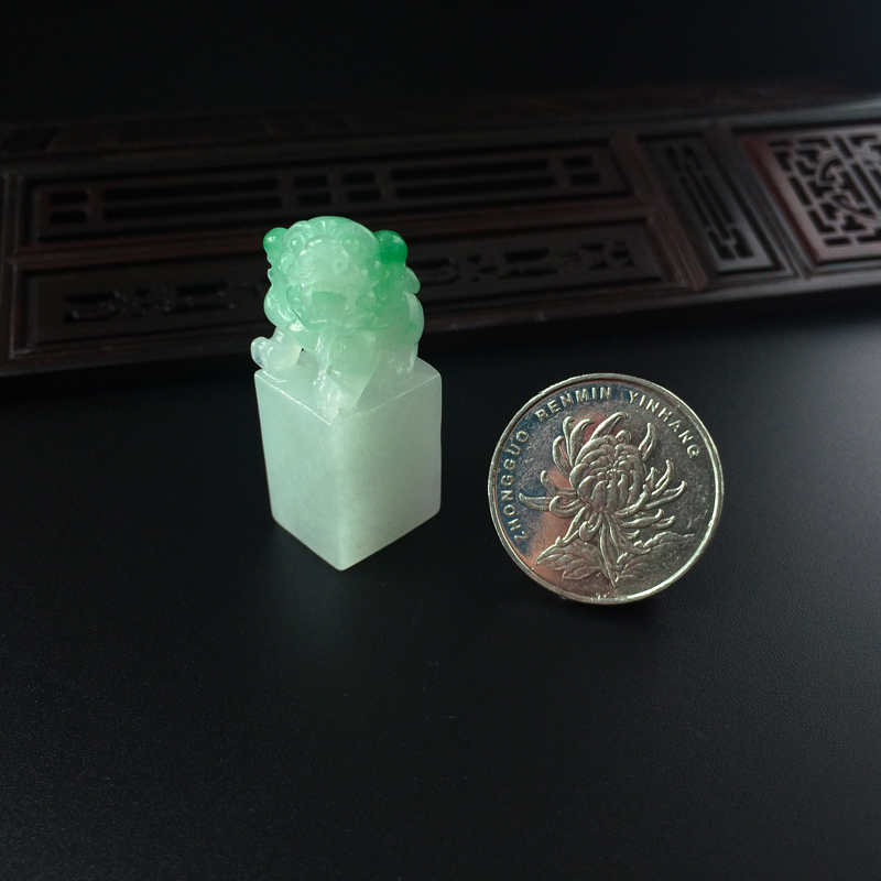 缅甸翡翠貔貅印章-红掌柜