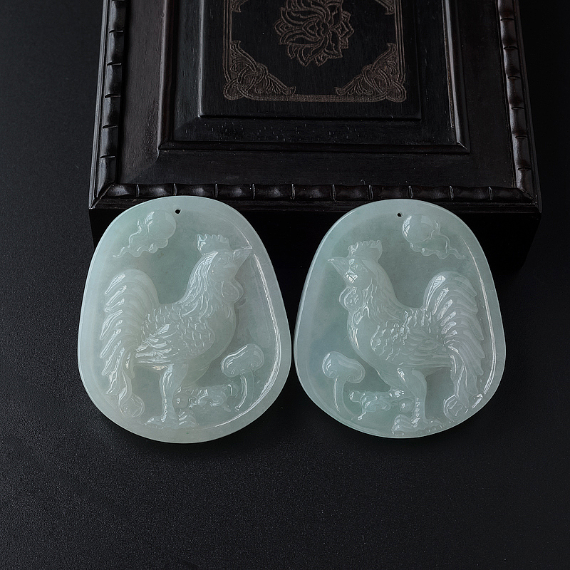 冰糯种翡翠冠上加官吊坠-红掌柜