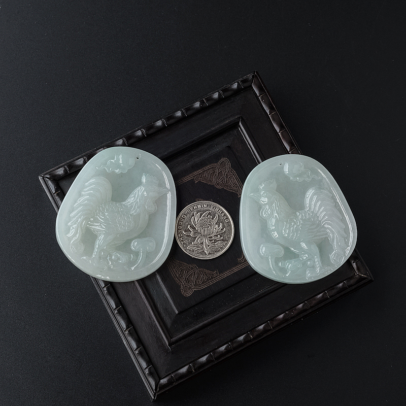 缅甸翡翠冠上加官吊坠-红掌柜