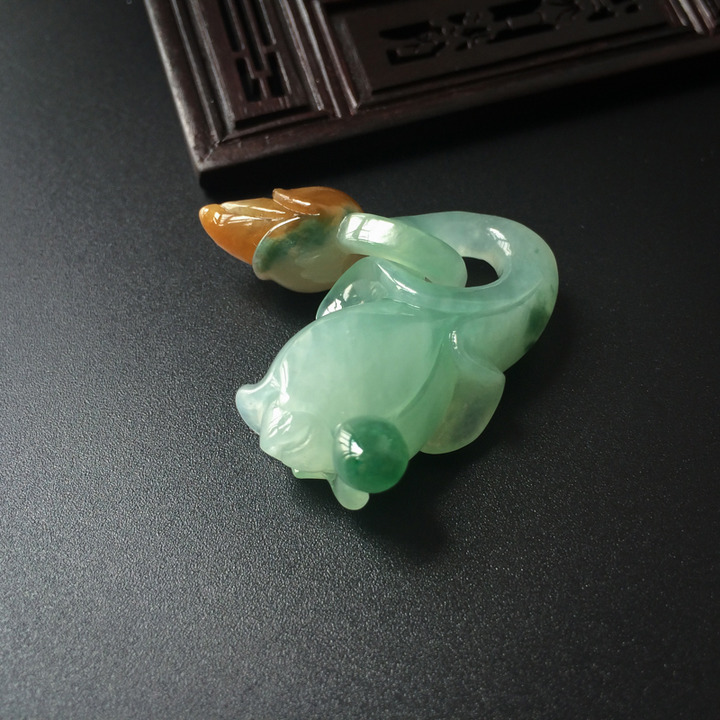 翡翠并蒂莲吊坠 - 红掌柜
