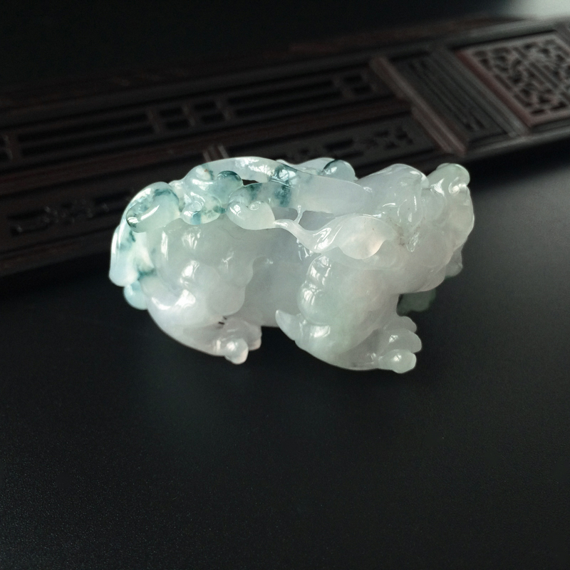 缅甸A货天然冰糯种翡翠貔貅吊坠 - 红掌柜