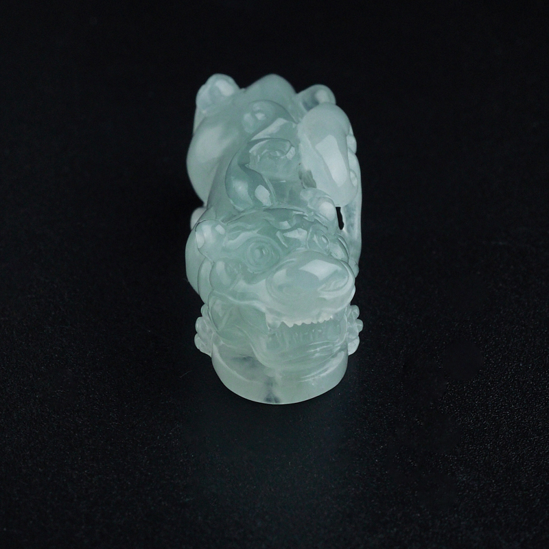 缅甸A货天然冰种浅绿翡翠貔貅吊坠 - 红掌柜