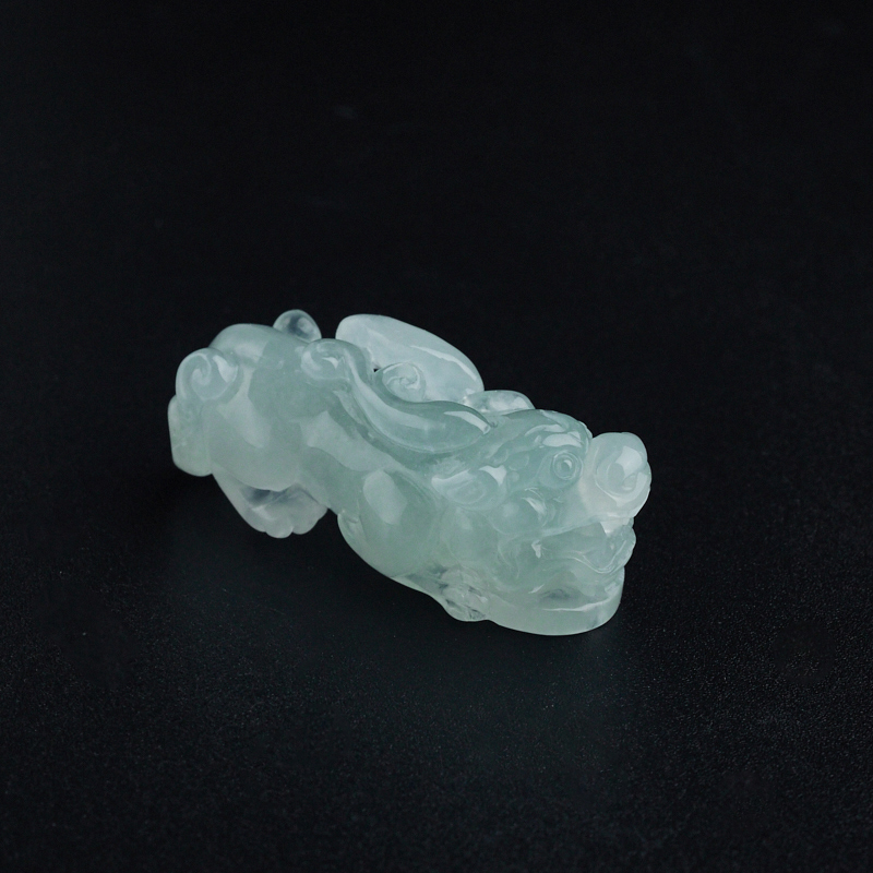 A货天然冰种浅绿翡翠貔貅吊坠 - 红掌柜