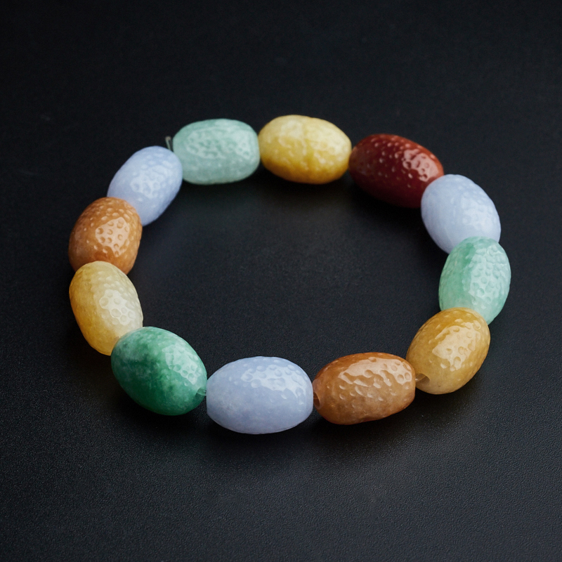 A货天然糯种福禄寿翡翠手串 - 红掌柜