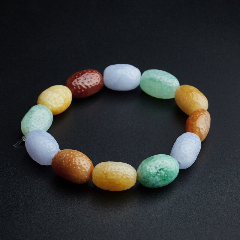 天然糯种福禄寿翡翠手串 - 红掌柜