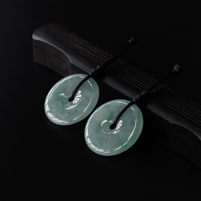 缅甸苹果绿翡翠平安扣吊坠-红掌柜