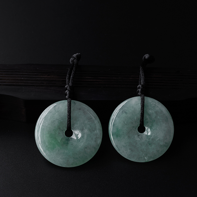 缅甸糯种翡翠平安扣吊坠-红掌柜