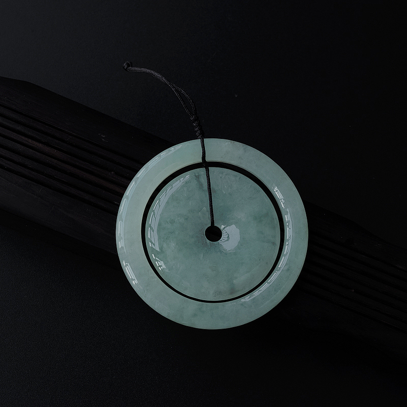 缅甸天然糯种苹果绿翡翠子母平安扣吊坠-红掌柜