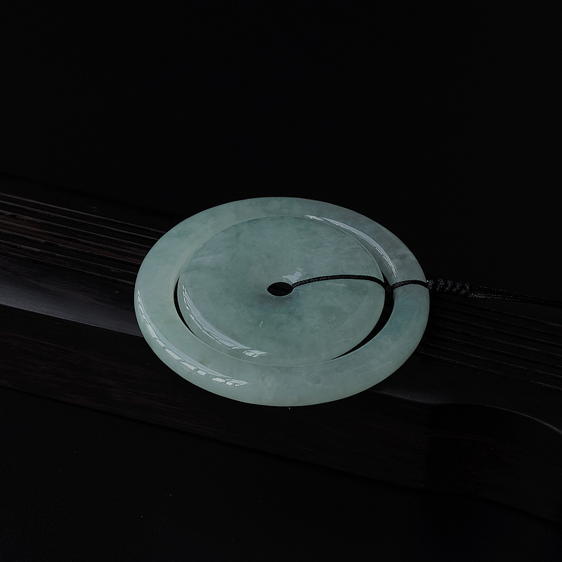 缅甸天然糯种翡翠子母平安扣吊坠-红掌柜