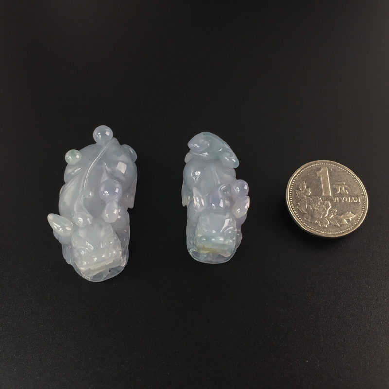 冰糯种紫罗兰翡翠吊坠-红掌柜