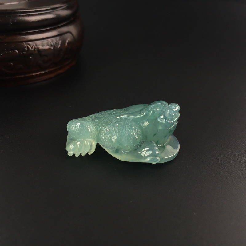 缅甸天然冰糯种飘花翡翠吊坠-红掌柜