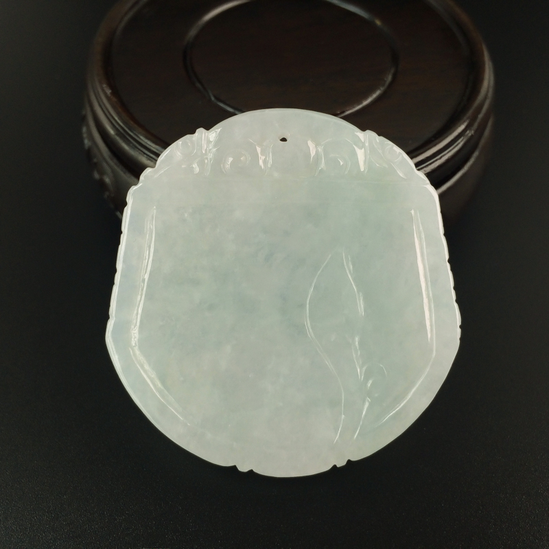 缅甸天然糯种翡翠喜鹊报春吊坠-红掌柜