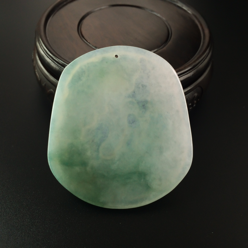 缅甸天然糯种翡翠连年有余吊坠-红掌柜