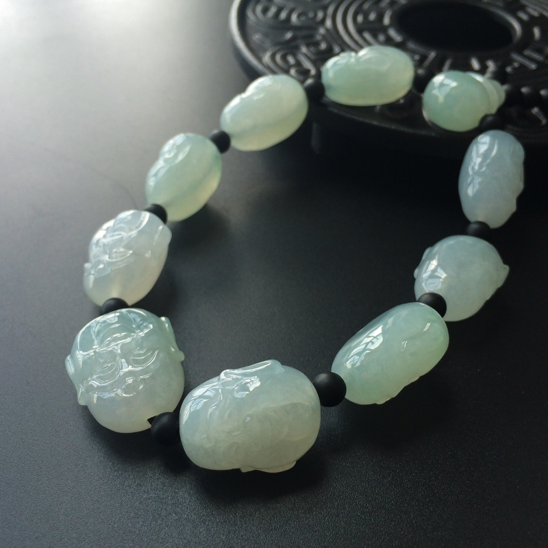 缅甸细糯种翡翠罗汉手串-红掌柜