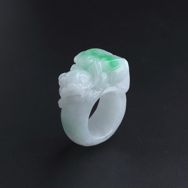 飘花翡翠貔貅扳指 - 红掌柜
