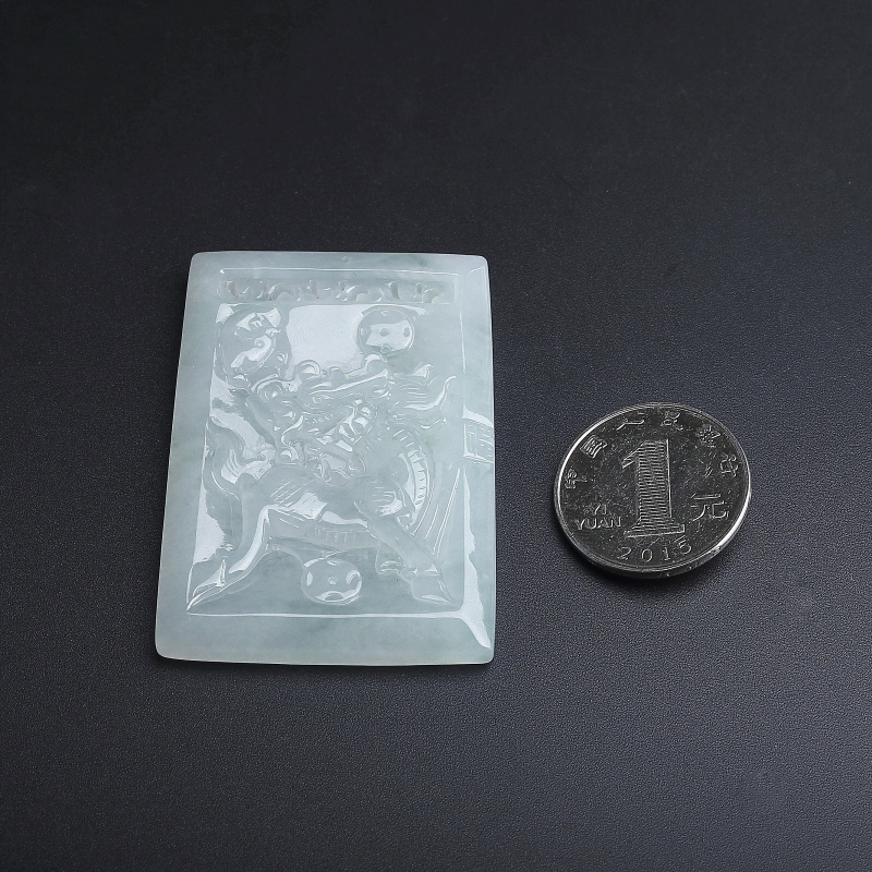 翡翠麒麟牌吊坠-红掌柜