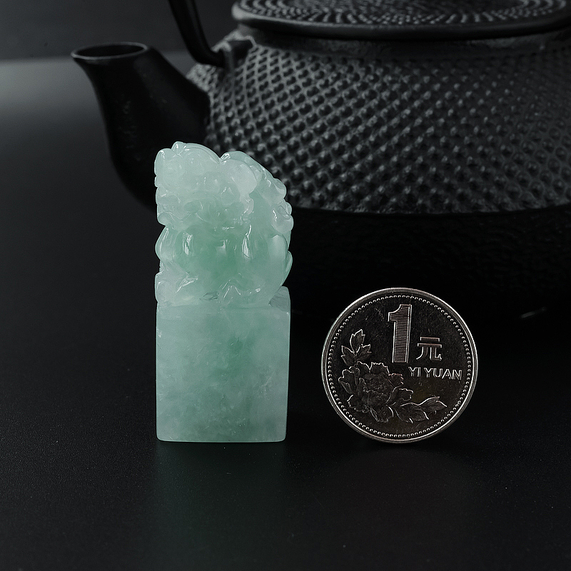 糯种翡翠貔貅印章-红掌柜