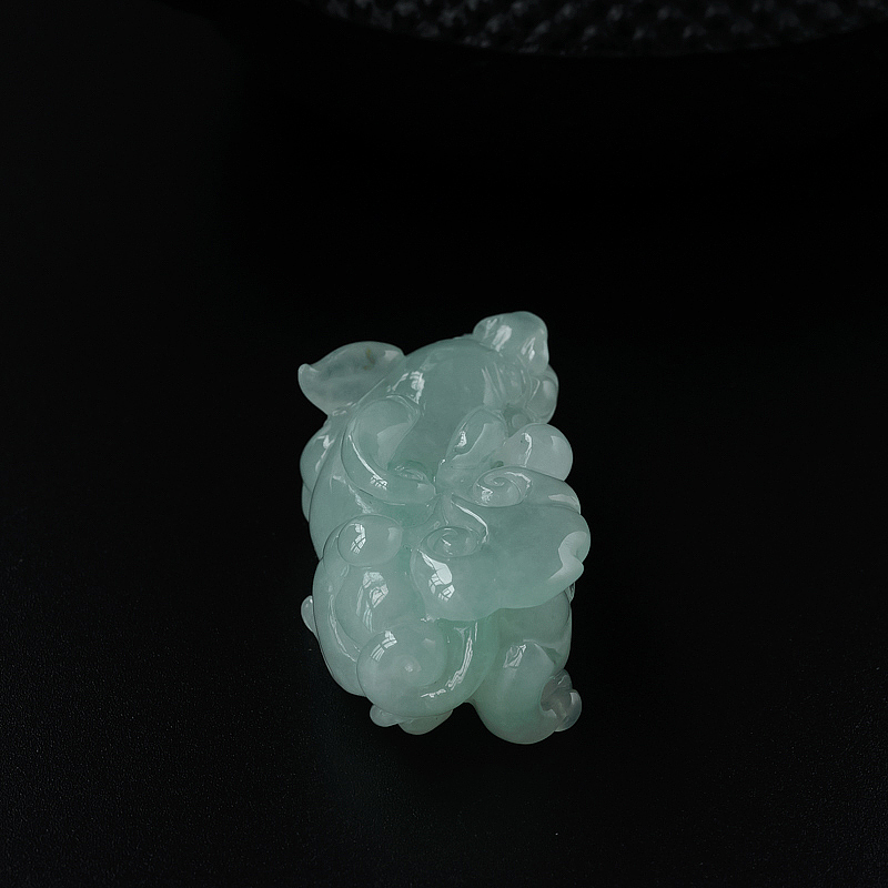 缅甸糯种淡绿翡翠貔貅吊坠-红掌柜