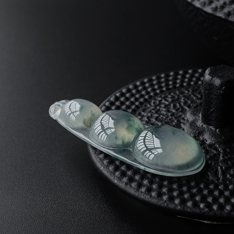 缅甸天然冰糯种飘花翡翠吊坠-红掌柜