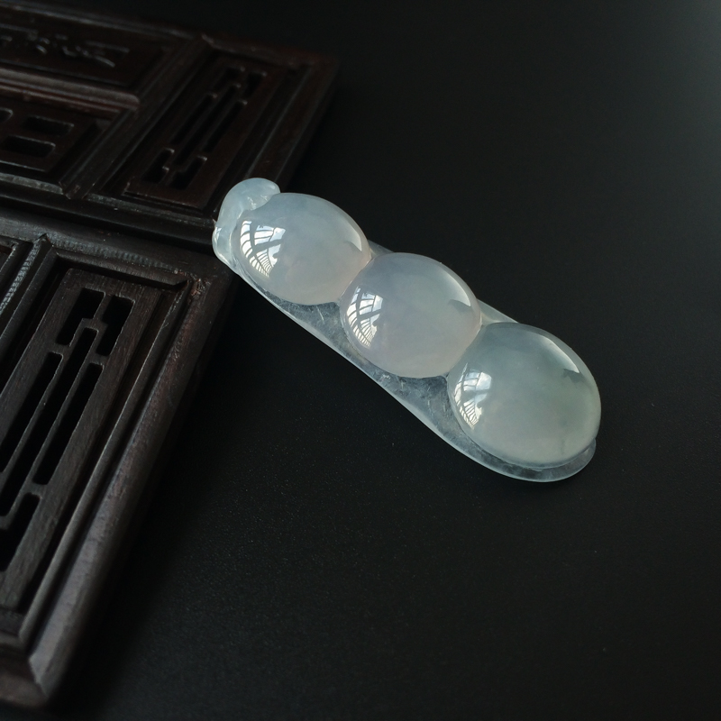 缅甸A货天然冰糯种翡翠福豆 - 红掌柜