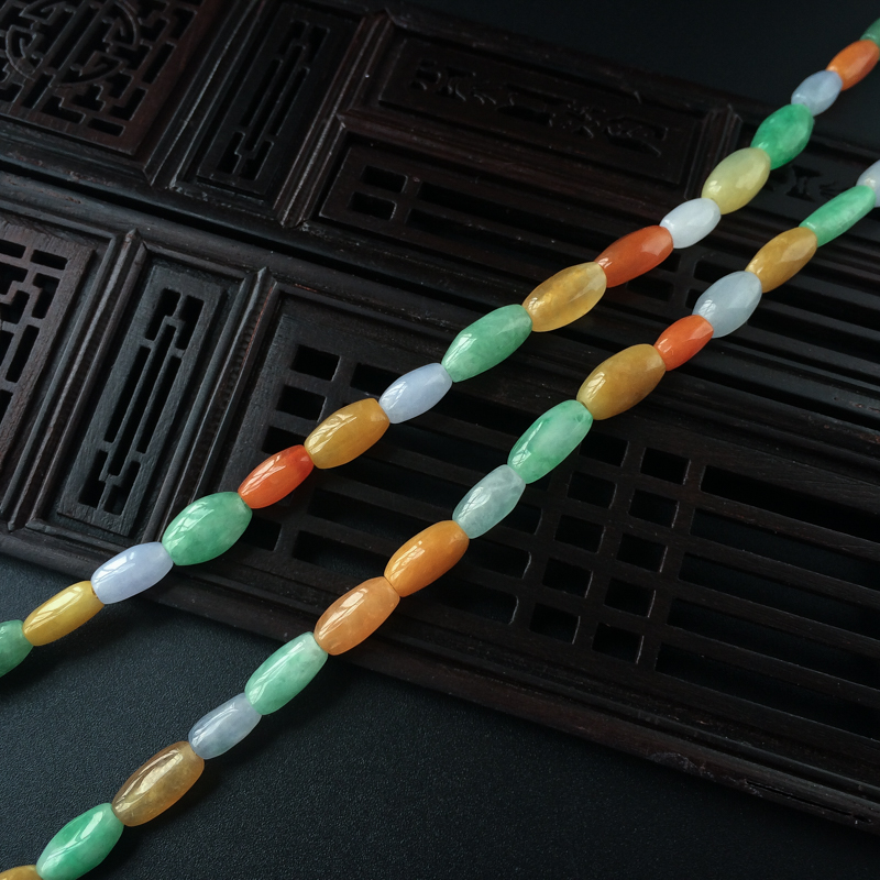 A货天然糯种翡翠福禄寿手串 - 红掌柜