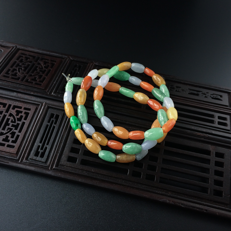 天然糯种翡翠福禄寿手串 - 红掌柜