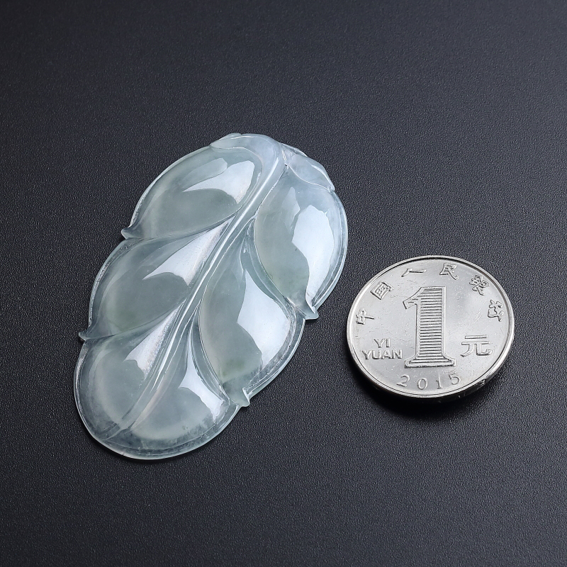 缅甸翡翠叶子吊坠-红掌柜